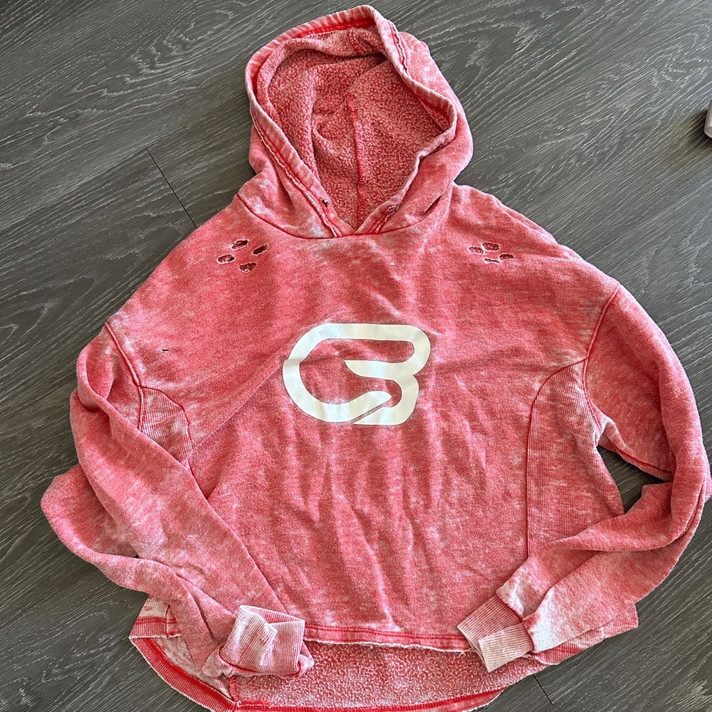 CYCLEBAR red cropped hoodie destroyed / women / S